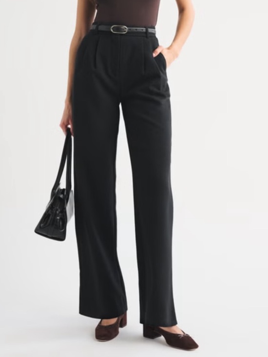 Abercrombie & Fitch Pants - Abercrombie Sloan Tailored Wide Leg Pant Trousers Black Sz 28/6 Short High Rise